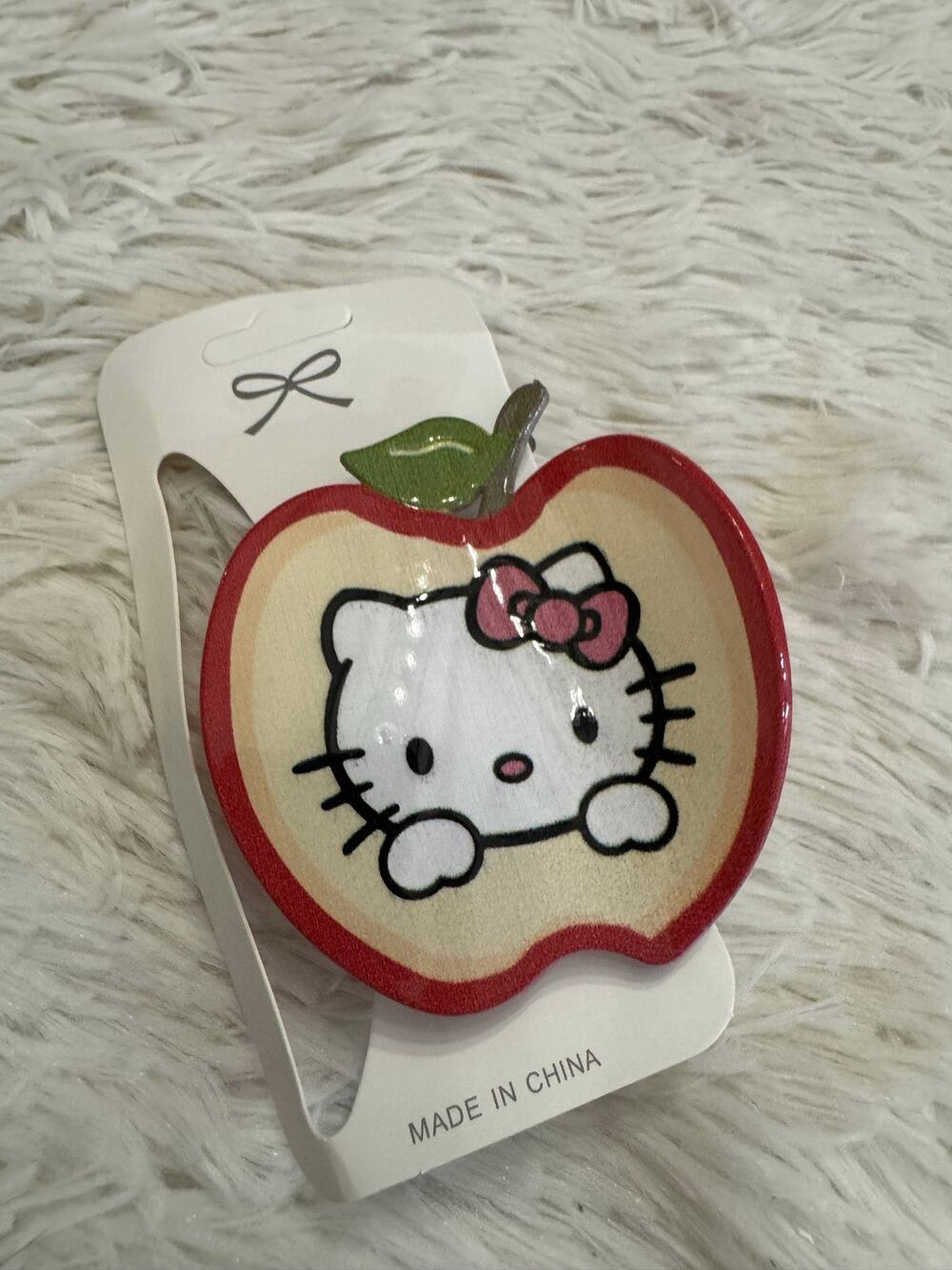 Large Hello Kitty red half Apple Hair Clip claw